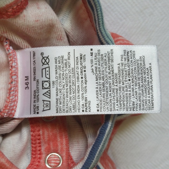 old navy striped short sleeve bodysuit diaper shirt 3-6 months baby - Picture 5 of 6